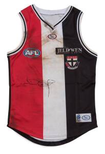 NICK DAL SANTO'S ST.KILDA JUMPER, match worn from 2008 First Final v Geelong, with number "26" on reverse & signature on front. With StKilda FC CoA. [Nick Dal Santo played 260 matches for St.Kilda & 62 matches for North Melbourne 2002-2016].