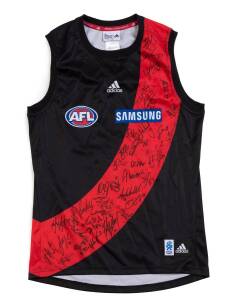 ESSENDON: Essendon jumper signed by 2011 team, James Hird's first season as coach, with 40 signatures. Ex James Hird collection.