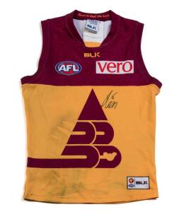 JOSH GREEN'S BRISBANE LIONS "HALL OF FAME" JUMPER, match worn, with number "6" on reverse, from 2014 Brisbane v Essendon match. With CoA. [Josh Green played 81 matches for Brisbane 2011-16 & joined Essendon this year].