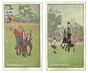 1908-09 Sniders & Abrahams "Australian Football - Incidents in Play", part set [5/16]. Fair/VG.