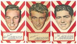 1953 Argus "1953 Football Portraits", large size (11x19cm), the complete set of South Melbourne players [6/72]. G/VG.