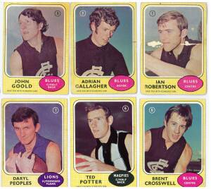 1970 Scanlens "Footballers", complete set [66]. One poor, rest Fair/VG.