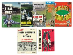 FOOTBALL RECORDS & PROGRAMMES, group with "Football Record"s including Grand Finals (1967, 1968 ,1969, 1971 & 1976); 1973 Semi Final; A.N.F.C. Football Championship Adelaide 1969 programme; SA vs VIC 75th Anniversary souvenir programme.