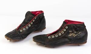 Pair of "Duncan Thompson" football boots, manufactured by George Bennett & Co., Toowong.