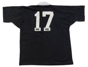 ANDREW MEHRTEN'S ALL BLACKS JERSEY, from 1997 Bledisloe Test v Australia at MCG, with number "17" on reverse. Ex James Hird collection.