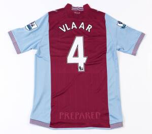 RON VLAAR, match-worn Aston Villa home shirt, number "4", from 2013-14 season. 