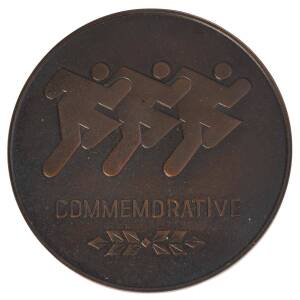 1962 COMMONWEALTH GAMES IN PERTH, Participation Medal "1962 VII British Empire and Commonwealth Games, Perth, Western Australia", 58mm diameter. Also Participation medal from Third Pacific Conference Games in Canberra 1977. Ex Warwick Selvey collection.