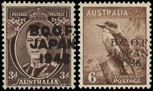 Specialist group comprising 1d PROOF Overprint in black MUH (J2PP[2]A; 1d Overprint in BLUE MUH; 3d Authority Imprint blk.4 MUH; 3d & 6d with DRAMATICALLY MISPLACED OVERPRINTS (both Mint) & 5/- (Thick paper) VFU