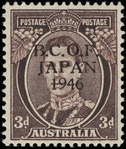 PROOF: 3d KGVI with Trial B.C.O.F. overprint in black, thin seriffed type. [BW.J3PP(2)A]. With [2006] B.P.A. Certificate.