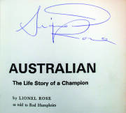 LIONEL ROSE: Collection with signed display; poster signed Lionel Rose & Barry Michael; signed copy of his book "Lionel Rose: Australian" [Sydney, 1969]; boxing magazines (24 - one signed on cover by Lionel Rose). - 4