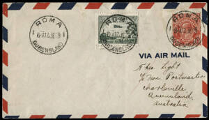 12 June 1929 (AAMC.139a variant) Roma - Charleville cover (from postmaster to postmaster) carried on this leg of the Northern Australian survey flight for the Civil Aviation Department. Very rare; only a small number carried. Ex John Sussex RDP.