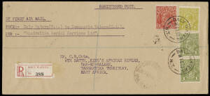 19 Feb.1930 (AAMC.152a) Daly Waters - Newcastle Waters, registered cover flown by Australian Aerial Services; addressed to Tanganyika and with DAR-ES-SALAAM arrival backstamp. Cat.$400.