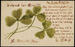 1904 1d postal card (H&G.27) with illustrated hand-painted An Irish Blessing poem and illustration. Fine condition.