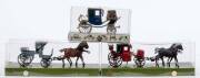 BRUMM: 1:43 Group of Model Horse and Carriages including Dress Chariot XIX Century (22); and, Phaeton di Emile Loubet (9); and, Coupe Dormouse di Paolina Bonaparte (8). All mint in original display cases. (18 items)