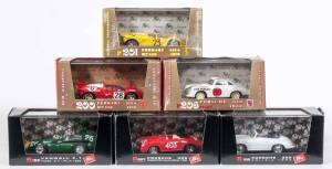BRUMM: 1:43 Group of Model Cars including 1970 Ferrari 512 S HP550 (200); and, 1952 Porsche 356 Coupe (206); and, 1965 Vanwall F.1 Stirling Moss G.P. Italia (R199). All mint in original display case. (32 items approx)