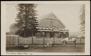 NEW SOUTH WALES POST OFFICES. This and the following 18 lots are from a collection on annotated pages or Hagners, the vast majority of pages with a circa 1900's to 1920's R/P postcard of the Post Office plus a postally used cover/postcard or postal statio