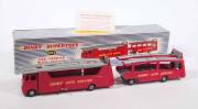 DINKY: 1950s &lsquo;Dinky Auto Service&rsquo; Car Carrier with Trailer (983). Car carrier with trailer mint in an excellent original blue and white striped lift off box with correct inner packing pieces and instructions. &nbsp;