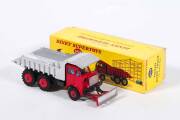 DINKY: 1960s Foden Dump Truck with Bulldozer blade (959) – Scarce Red Cab, Blade and Hubs with Silver Tipping Body. Mint in original yellow lift off pictured box. 