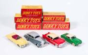 DINKY: Late 1950s to 1960s Group of Model Cars Including Atlas Bus (295) – Powder Blue with Grey Upper Body; And, Volkswagen Karmann Ghia Coupe (187) – Green Body with Cream Roof; And, Rolls-Royce Silver Wraith (150). All mint in original yellow cardboard