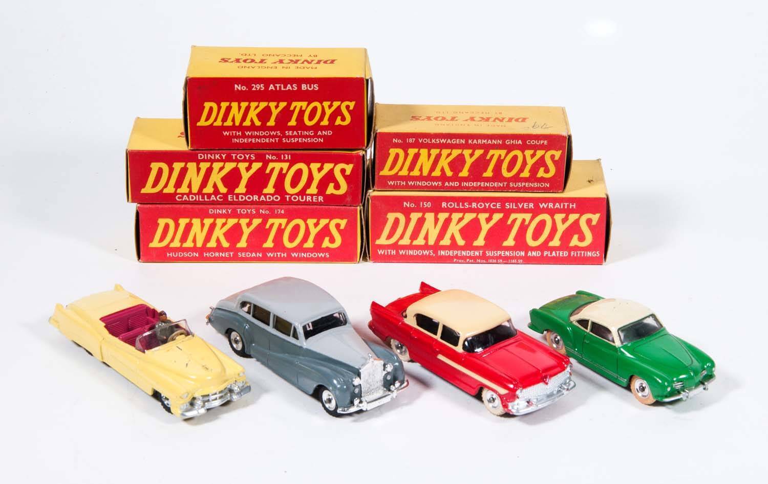 DINKY: Late 1950s to 1960s Group of Model Cars Including Atlas Bus