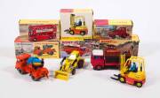 DINKY: Late 1960s to Early 1970s Group of Trucks Including Bedford Coca-Cola Truck (402); And, Muir Hill 2 WL Loader &lsquo;Tailor Woodrow&rsquo; (437); And, Lorry-Mounted Concrete Mixer (960). All Mint in original cardboard pictured boxes. (6 items)