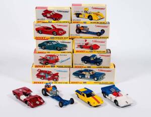 DINKY: Early 1970s Group of ‘Speedwheels’ Model Cars Including Super Sprinter (228); And Ferrari 312P (204); And, Pontiac RCMP Car (252). All mint in original cardboard pictured boxes. (10 items)
