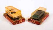 DINKY: 1970s Pair of 1:25 Model Cars Including Ford Capri Police Car (2253); And, Ford Capri (2162) &ndash; Metallic Blue. All vehicles mint in original bubble packs. Damage to the plastic on both of the bubble packs. (2 items)