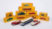 FRENCH DINKY: Late 1950s to Early 1960s Group of Vehicles Including Chrysler ‘New Yorker’ (24A); And, Simca Vedette ‘Chambord’ (24K); And, Coupe Borgward ‘Isabella’ (549). All mint in original yellow cardboard box. Slight to some of the boxes. (10 items)