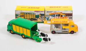 FRENCH DINKY: Late 1960s Pair of Trucks Consisting of Berliet Cattle Truck (577); And, Citroen 1200KG ‘Phillips’ Van (587). Both mint in original yellow cardboard picture box. (2 items)
