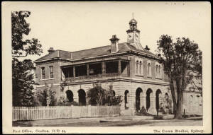 NEW SOUTH WALES POST OFFICES. Glen Innes incl. 1906 Imperial Hotel Glen Innes advertising cover. Grafton with 1918 OHMS cover. Gundagai with 1915 commercial cover.