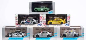 MINICHAMPS/Max Models: 1:43 Group of Mercedes Model Cars Including Mercedes AMG C 180 DTM 94 Team AMG (943308); And, Mercedes 190 E Kl. 1 DTM 93 AMG Berlin 2000 (933230); And, 1952 Mercedes 300SL Winner GP Bern (3313). All mint in original display case (3