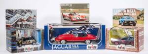 POLISTIL: 1:25 & 1:18 Scale Model Cars Including Mini Beaubourg (S704); And, Jaguar XKE 4.2 Litre (TG8); And, Lancia Beta Carrera Messicana (S658). All mint in original display case (23 items)