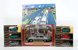POLISTIL: Group of Vintage Model Cars Including OIS Scarabeo (S575); And, Jaguar XJ 6L (SG3); And, Fiat 850 Coupe (517). All mint in original cardboard packaging. (40 items approx)