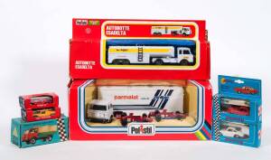 POLISTIL: Group of Model Cars Including Portauto Parmalat Brabham (RJ105); And, Portauto (RJ109); And, Camion Esadelta Dumper Truck (332). All Mint in original cardboard packaging. (25 items)