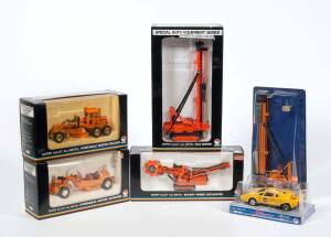 SHINSEI: Group of Model Cars Including Pile Driver (4127); And, Bucket Wheel Excavator (4103); And, Jet Machines Lamborghini Countach (4406). (8 Items). 