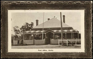 NEW SOUTH WALES POST OFFICES. Henty with 1904 advertising cover for the Henty Hotel. Hurstville incl. 1901 reg. Tatts cover to Hobart with manuscript "OR / 6d To Pay".