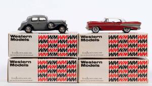 WESTERN MODELS: 1:43 Group of Model Cars Including 1934 Jaguar SSI (35X); And, 1936 Bentley 4 ¼ Mulliner Pillarless Saloon (34); And, 1938 Bugatti 57 Corsica Tourer (39). All mint in original cardboard packaging. (40 items approx)