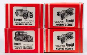 WILLS FINECAST: 1:43 Group of Model Car Hobby Kits Including 1924 ‘Bull Nose’ Morris; And, Morgan 3 Wheeler; And, 1935 Riley M.P.H. All unbuilt in original cardboard packaging (21 items)