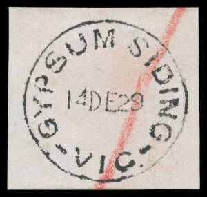 Victoria: Gypsum Siding: 'GYPSUM SIDING/14DE29/VIC.' cds on registered piece. RO circa -.4.1922; TO 9.2.1927; closed 31.10.1940. [Mallee: 24km SSE of Ouyen]
