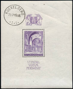 Group with 1938 Koekelberg 5f + 5f M/sheet, 1948 Anti-TB Fund, 1953 Child Welfare & 1954 Bruges Restoration Fund sets all CTO; May 1935 registered 1st flight cover Brussells - Paris - Bordeaux; 1945 (Mar.) used 50c advertising postal card for ASPRO; 1948-