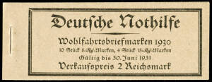 1930 (Mi.MH29) "Deutsche Nothilfe" booklet, light brown ochre cover. Fine.