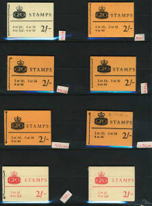 Duplicated range of mainly 1960's booklets with 1/- (6 incl. 1947 with panes of 2 x2), 2/- (41), 4/6 (17), 5/- (22), 6/- (17) and 10/- (17). Suit specialist or e-bay trader.