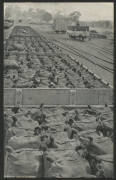 Northern Territory: Darwin: ‘Copper Ore in Transit’ postcard (‘Northern Territory’ series; semi-official) showing Railway Wagons with Bags of Copper Ore in Darwin Railway Yards, unused, fine condition.