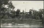 Northern Territory: Katherine: Aborigines in Row Boat crossing Katherine River real photo postcard (‘Kodak Austral’ back) with Homestead on River Bank in background, unused, couple of minor blemishes.