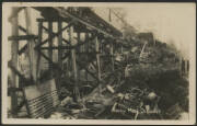 Queensland: Rockhampton: ‘Rocky Mail Disaster’ real photo postcard (published by Murray, Gympie) showing destroyed carriages that fell off trestle bridge in the 1925 Rockhampton Mail Train crash resulting in 10 fatalities and 48 injured, unused, couple of