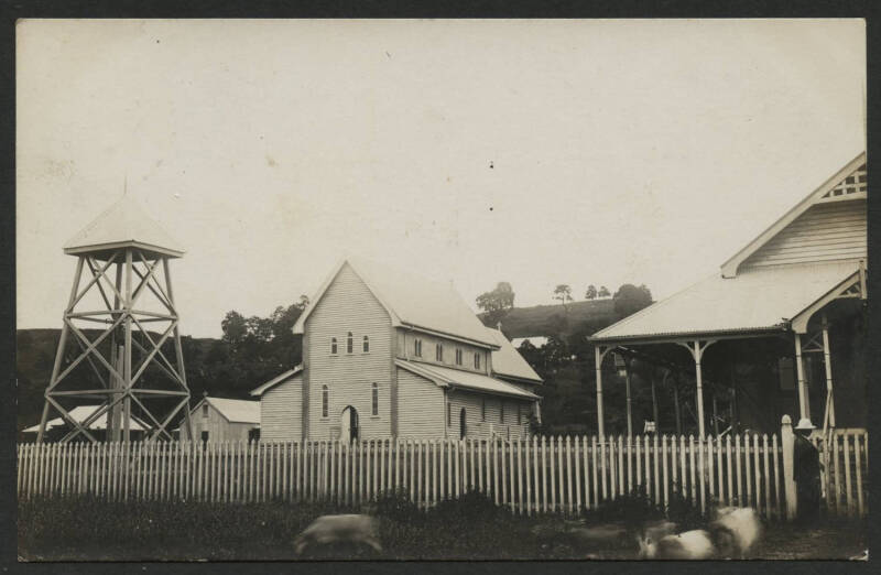 Queensland: Thursday Island: real photo postcard (Empire back) showing Church and Bell Tower sent to Sydney endorsed from sailor on board "SS Uganda" cargo ship with QV 1d orange tied ‘THURSDAY ISLAND/MR9/09/QUEENSLAND’ cds, fine condition.