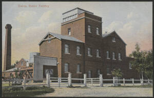 Victoria: Euroa: ‘Euroa Butter Factory’ postcard showing Building & Chimney from the road, unused, fine condition.