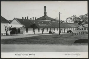 Victoria: Maffra: ‘Nestles Factory, Maffra’ real photo postcard (Bulmer photo) showing the Factory Buildings with ‘Nestle & Anglo-Swiss Condensed Milk Co (A/Asia) Ltd’ sign on roof and Cars & Delivery Van parked outside, unused, fine condition.