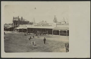 Victoria: Rainbow: ‘real photo postcard showing Main Street with AG Strauss General Merchant store and construction of National Bank building next door, message on back describing scene and QV 1d pink tied ‘WARRACKNABEAL/AP8/07/VICTORIA-355’ duplex cancel