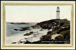 West Aust: Rottnest Island: ‘Bathurst Pt, Rottnest’ postcard (H&B Series) showing the Lighthouse built in 1900 from local limestone, unused, fine condition.